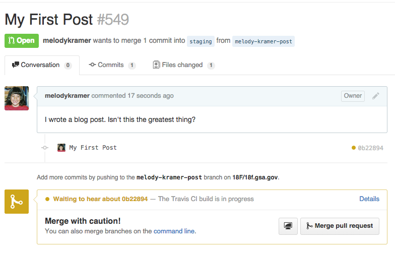 Screen Shot: 18F receiving contribution from user